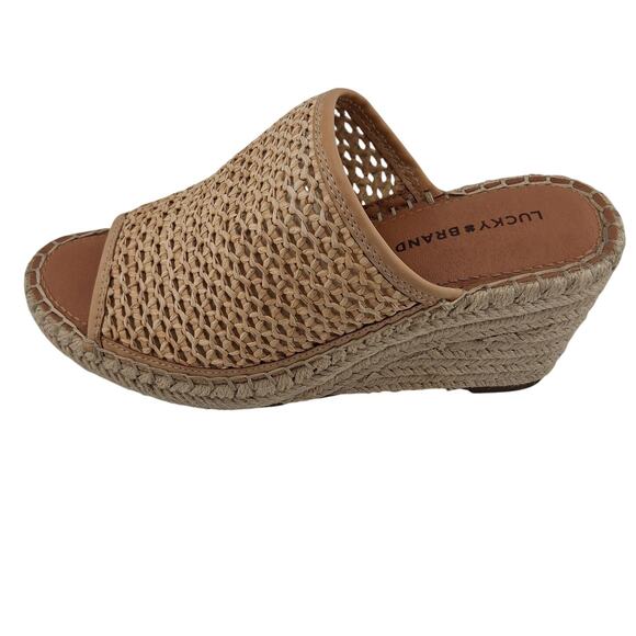 Lucky Brand Cabriah Wedge Size 6.5 Woven Wedge Espadrille Wedge 4 Inch Heel Shoe - Picture 8 of 10